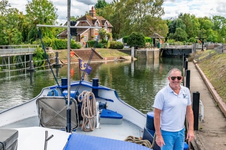 Magna Carta owner Dom is involved in the barge's daily operation on the River Thames. Photo by Rose Palmer