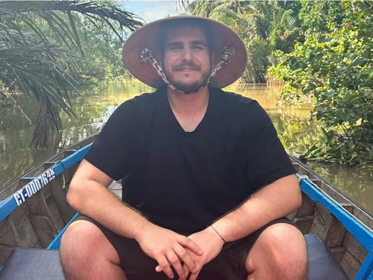The author exploring the Mekong Delta, Vietnam. Photo by Rafael Boceanu.