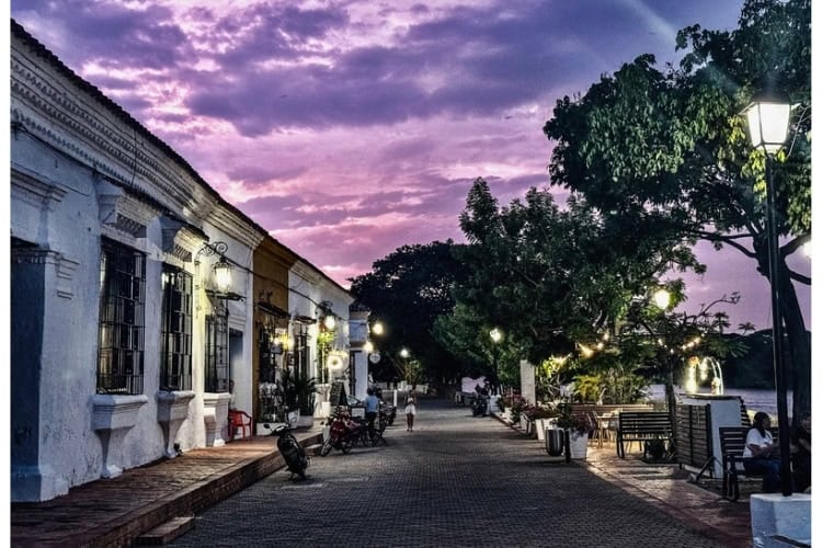 Walking along the Malecon in Mompox at sunset. Photo by R.C. Staab