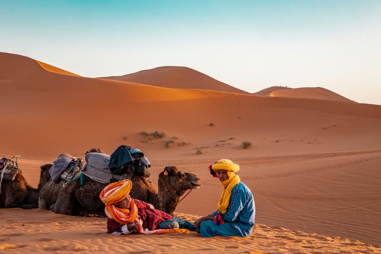 Local guides with their camels