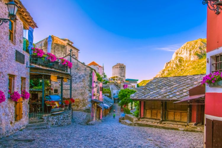 Mostar's cobblestone streets