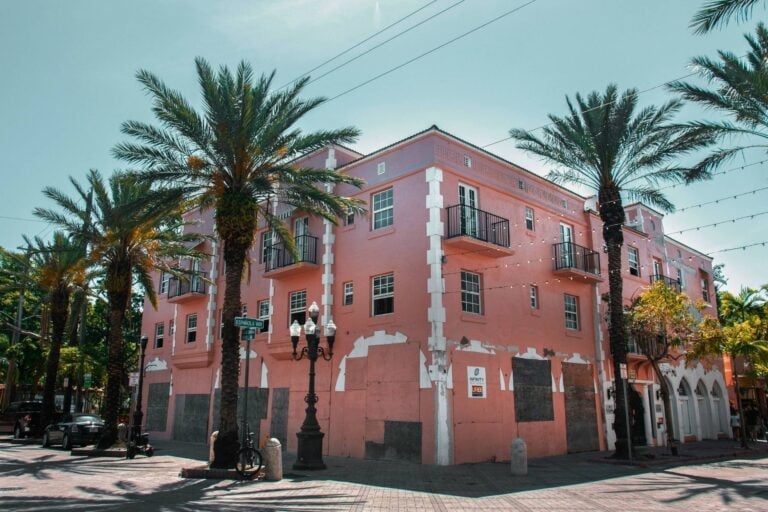 Pink concrete building in Little Havana, Miami, FL. Photo by Kian Lem, Unsplash