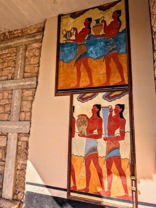 Copy of the Cup-Bearer Procession fresco, from the South Propylaeum of the Palace of Knossos. Image by Frank Hosek