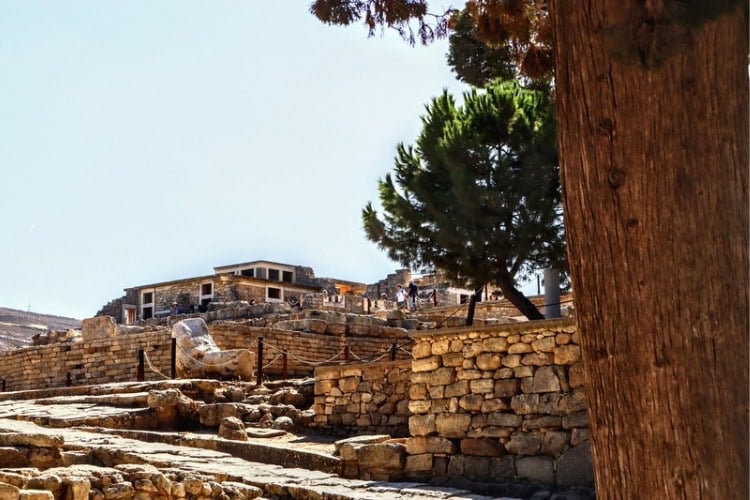 Stone foundations at Knossos. Evans’ reconstructions allow visitors to engage with Knossos and imagine the splendor of its past. Photo by Frank Hosek