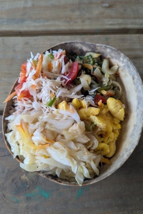 Vegan lunch option at the Charles Town Maroon Museum. Photo by Keri G