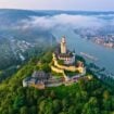 Viking's Longship, Mimir, sails past castles on the Rhine. Photo courtesy Viking