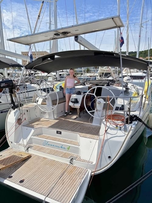 Cockpit of the Bavaria 46 Sailboat at the marina in Split. Photo by Rob Rogers
