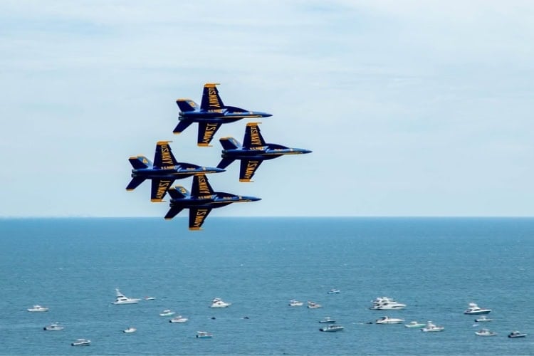 Blue Angels flying in formation. Photo courtesy of Visit Pensacola