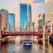 A tourist cruise glides through Chicago's riverside architecture. Photo courtesy of Choose Chicago