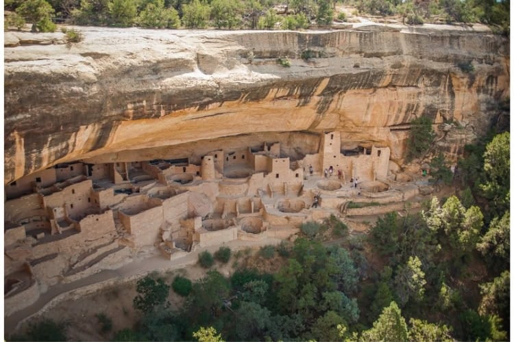 Cliff Palace at Mesa Verde National Park, CO contained 150 rooms and housed a population of approximately 100 people. Photo by Teri K Miller