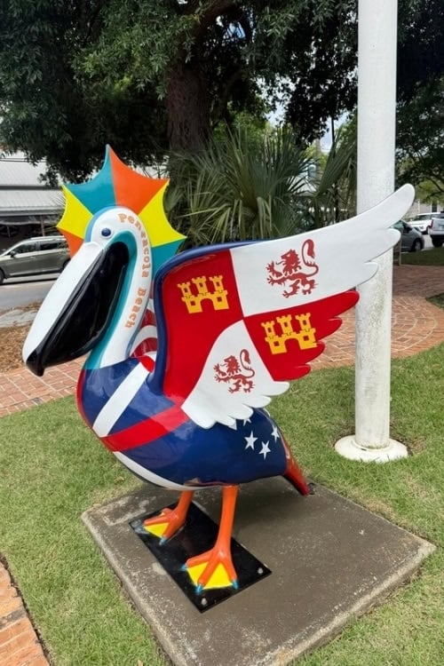Pelican art around downtown Pensacola. Photo by Teresa Bergen
