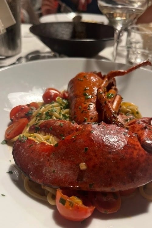 Crab on spaghetti in Lago di Garda. Photo by Julia Riccardi