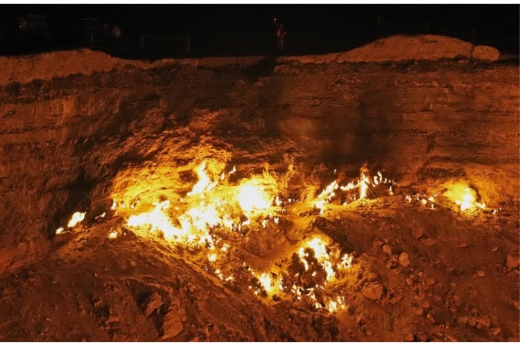 The Darvaza Gas Crater, known as the 'Gateway to Hell,' has been a raging inferno since 1971. Photo by Edward Placidi