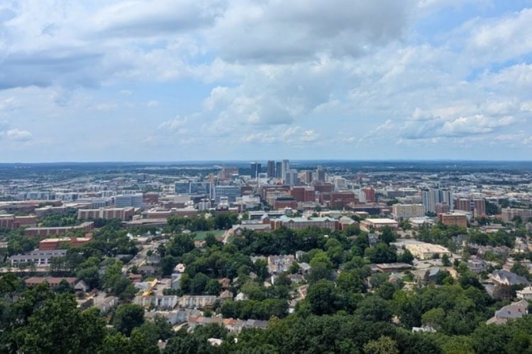 Downtown Birmingham from Vulcan Park. Photo by Keri G