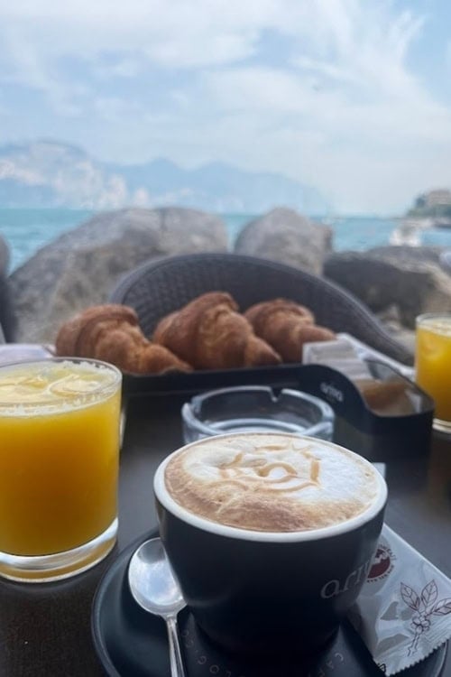 A typical Italian breakfast by the lake. Photo by Julia Riccardi