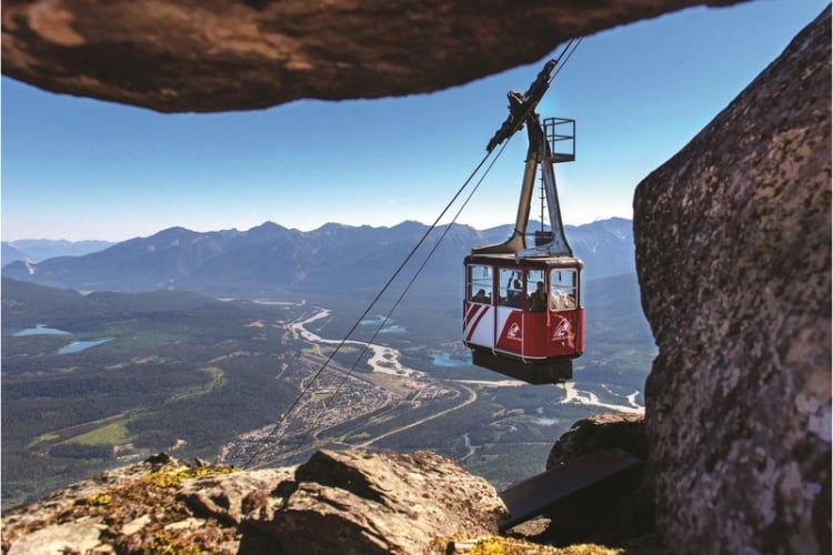 Jasper Sky Tram in the Canadian Rockies. Photo by Jeff Bartlett