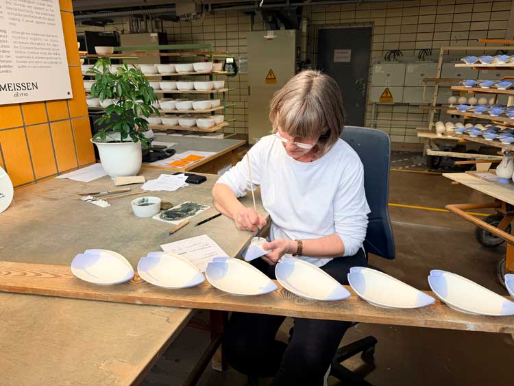 Meissen porcelain is hand-painted. Photo by Janna Graber