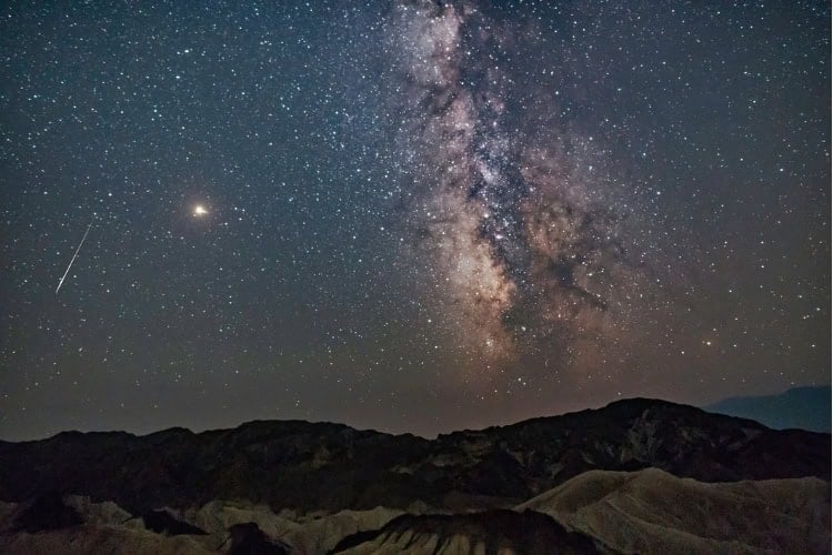 Meteor shower in Death Valley. Photo by Geoffrey Hunt via iStock