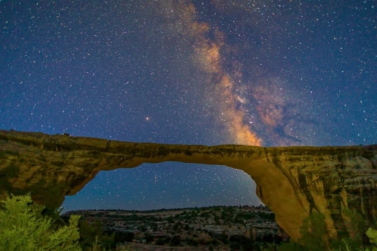 Milky Way over Natural Bridges. Photo by Dennis Casey via iStock