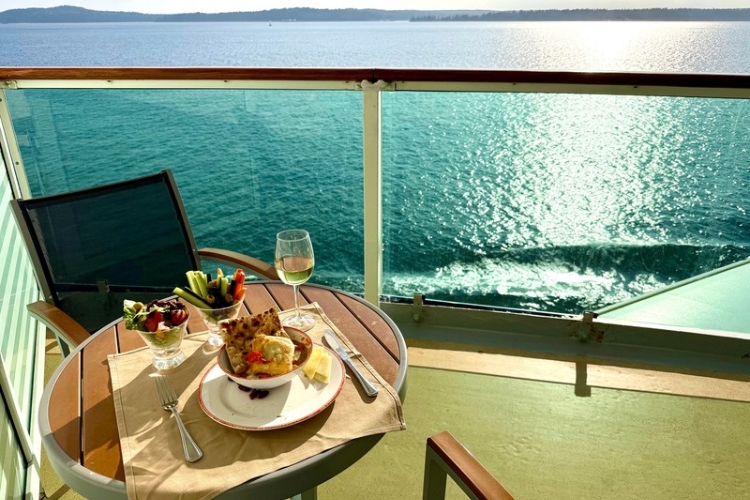 Dine on your balcony for ocean views. Photo by Jill Weinlein