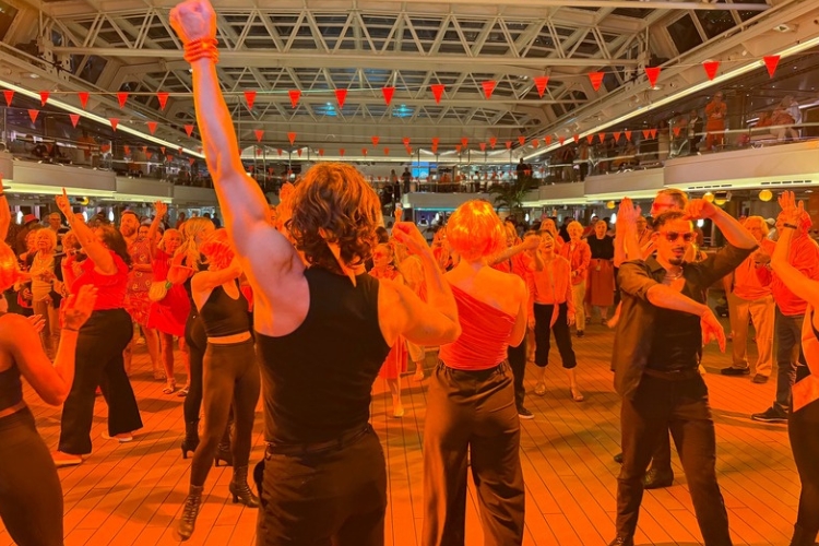Orange Party on Holland America Line's MS Koningsdam. Photo by Jill Weinlein