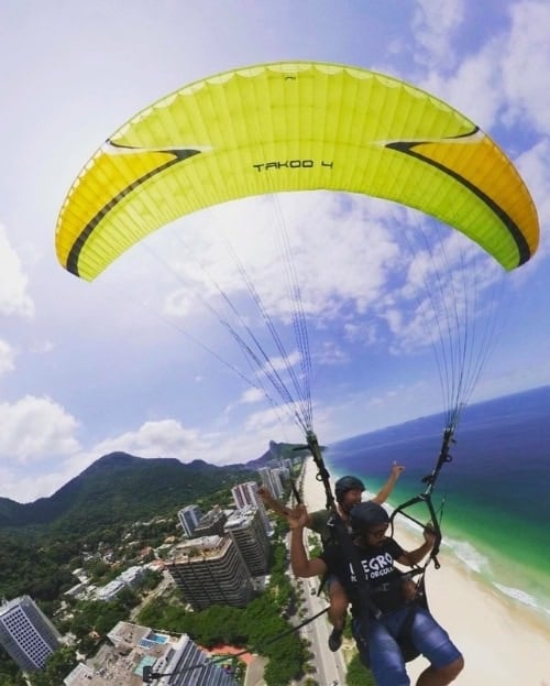 Paragliding along the coast of Rio. Photo by Jose Manuel Fernandez