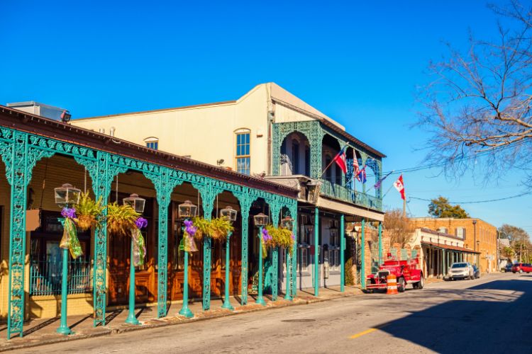Beautiful ornate ironwork outside buildings in Pensacola