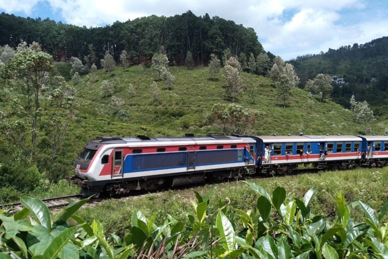 Sri Lanka's most beautiful train journey passes through tea-covered hills. Photo contributed by local photographer Osura Shalinda