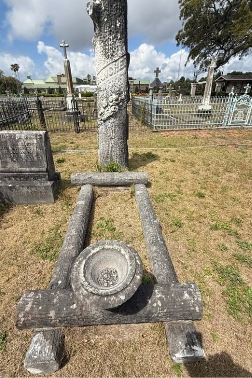 A tree stone at Saint Michael's Cemetery. Photo by Teresa Bergen