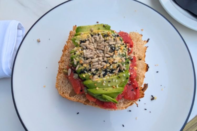 Avocado toast at The Essential. Photo by Keri G