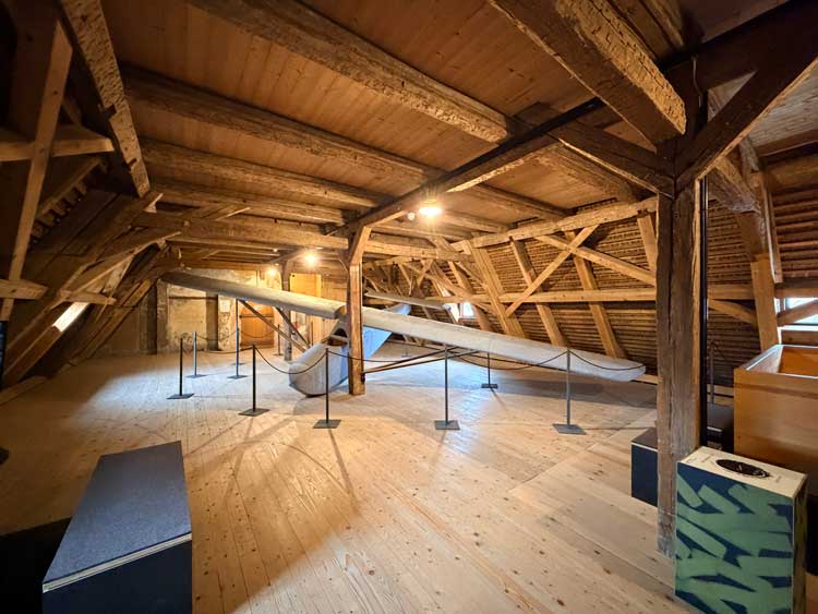 A replica of the glider two British POWs built to try and escape Coldnitz Castle. Photo by Janna Graber