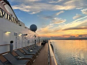 Watching the sun set onboard the Viking Sky. Photo by Janna Graber