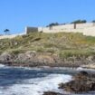 The rugged Atlantic coast along the medieval walls in Baiona, Galicia. Photo by Richard Varr Pinterest