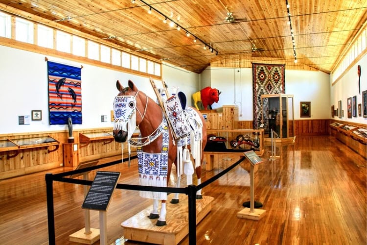 Beaded Horse Regalia at The Indian Museum of North America. Created by Douglas Fast Horse, an Oglala Lakota. Photo by Frank Hosek