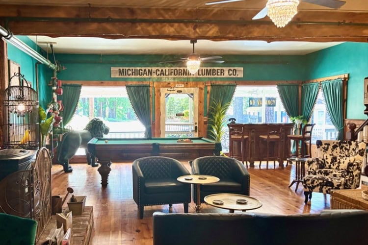 Drawing room of the Extraordinary Camino Hotel in Camino. Photo by Doug Wallace