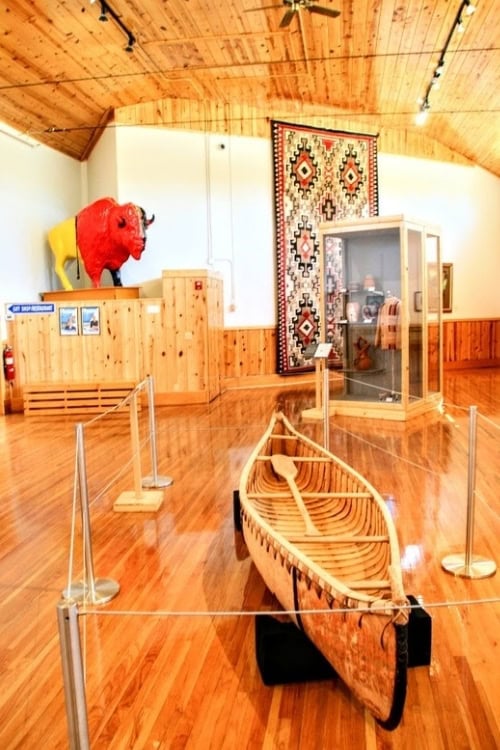 Birch bark canoe on display at the Crazy Horse Museum in South Dakota. Photo by Frank Hosek