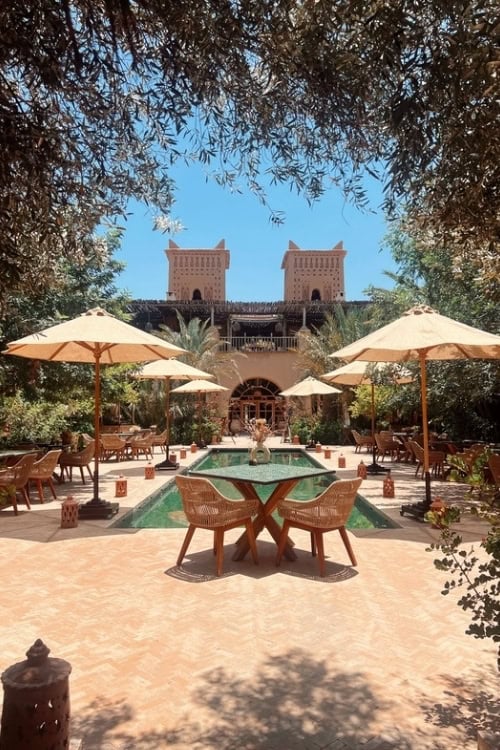 The breakfast terrace at Kasbah d'If offers uninterrupted views across Morocco's Agafay Desert. Photo by Natasha Soares