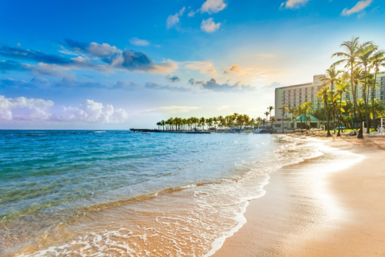 Caribe Hilton's private beach on its 17-acre peninsula in San Juan.