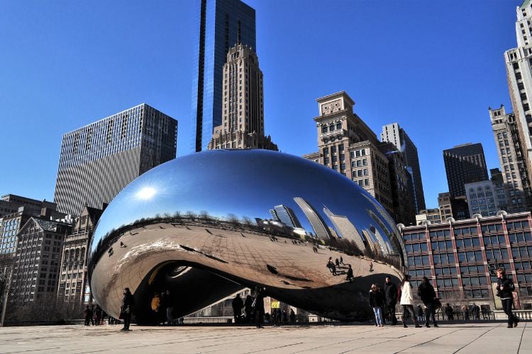 Chicago The Bean sculpture at Cloud Gate 