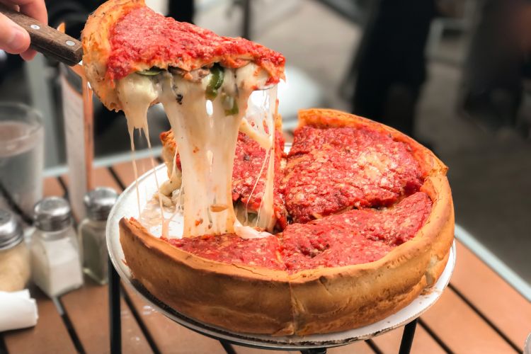 deep dish Chicago pizza