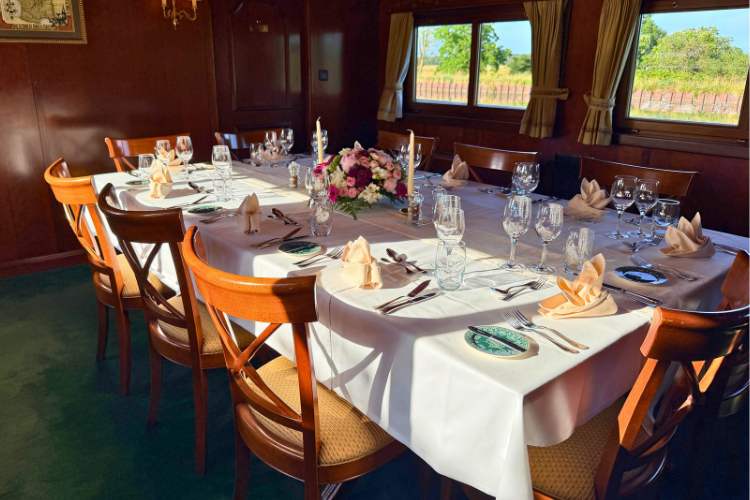 Dining on the Nenuphar. Photo by Janna Graber