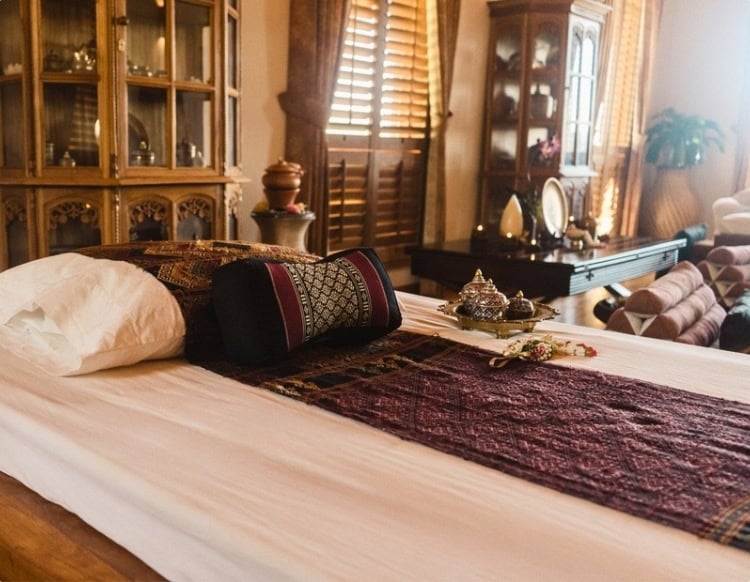 Inside the peaceful treatment rooms of Echo Valley Ranch, traditional Thai massage awaits. Photo courtesy of EVR