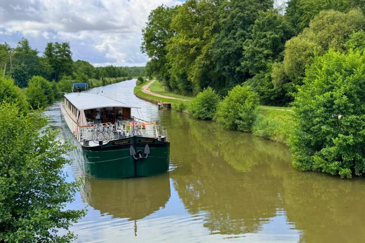 The Nenuphar cruises the historic canals of France. Photo by Janna Graber
