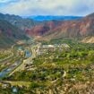Glenwood Springs, Colorado, sits at the confluence of the Colorado and Roaring Fork Rivers, surrounded by the Rocky Mountains. Photo by Isabella Miller