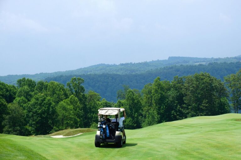 Golf cart on the Highland Course at Primland Resort, Meadows of Dan, United States. Photo by Kenan Kitchen, Unsplash