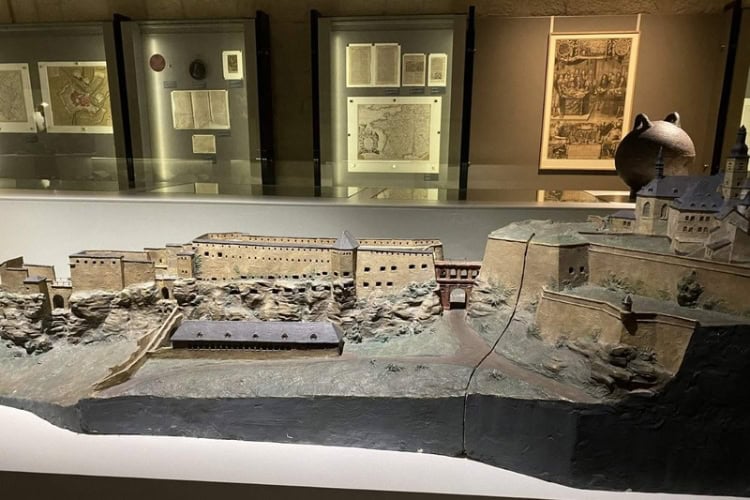 Historic walls overlooking modern Luxembourg. Photo by Huyen Tran