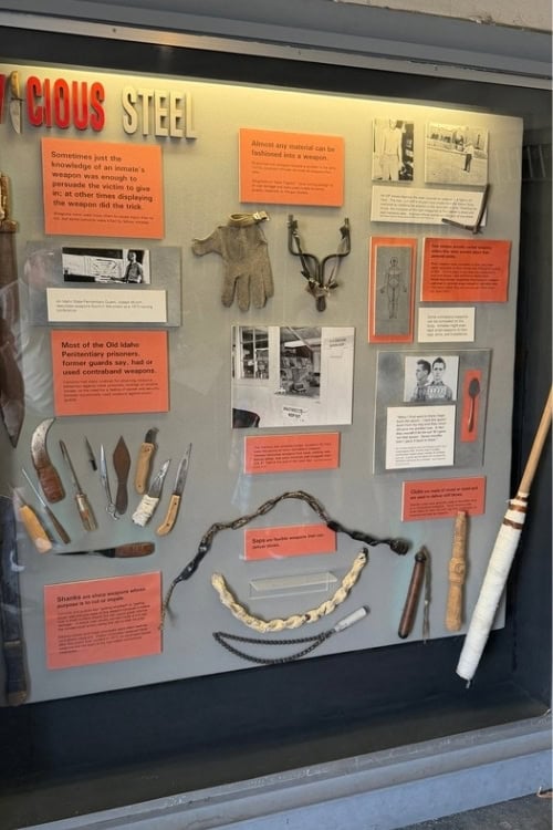 Contraband weapons collected at Old Pen. Photo by Debbie Stone