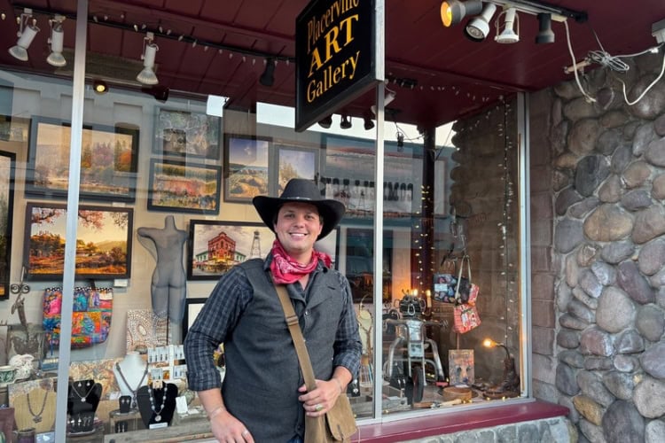 Jack Devan of Moonlight Tours reveals Placerville's storied history with the Echoes of the Past tour. Photo by Doug Wallace