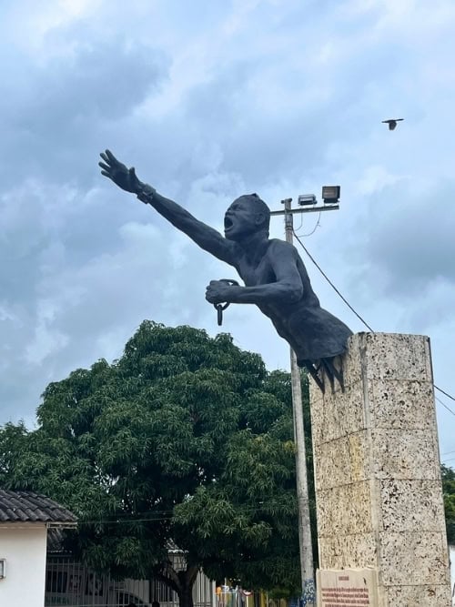 The Monument to Benkos Biohó, founder and liberator of San Basilio de Palenque. Photo by Carlos Omar Gardinet