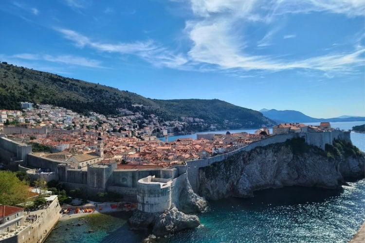 A view of Old Town Dubrovnik and its city walls from Lovrijenac Fortress. Photo by Eric D Goodman